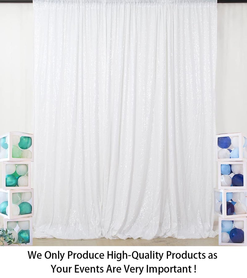 ShiDianYi 8 X 8, White Sequin Backdrop, Sparkling Photography Prop for Party & Wedding - Image 2